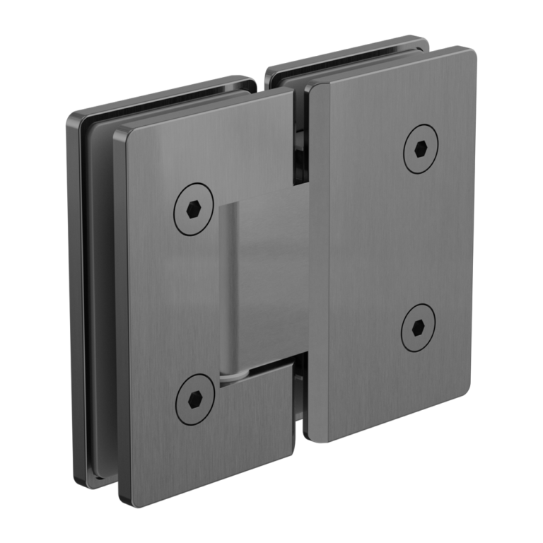 180 DEGREE GLASS TO GLASS SHOWER HINGE 10MM GLASS GUN METAL