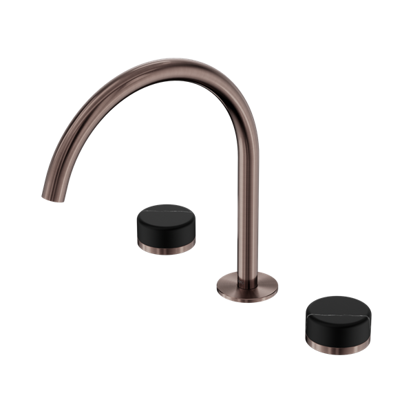 Serenity Bath/Kitchen Set Arc Spout With Marquina Black Handle Brushed Bronze