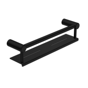 MECCA CARE 25MM GRAB RAIL WITH SHELF 300MM MATTE BLACK
