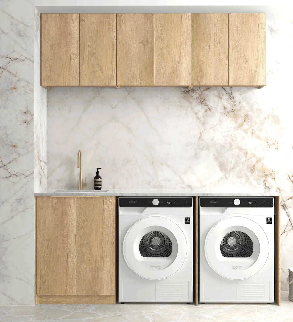 Laundry Kit 1960A Byron/Bondi Natural Oak with Pure White Top