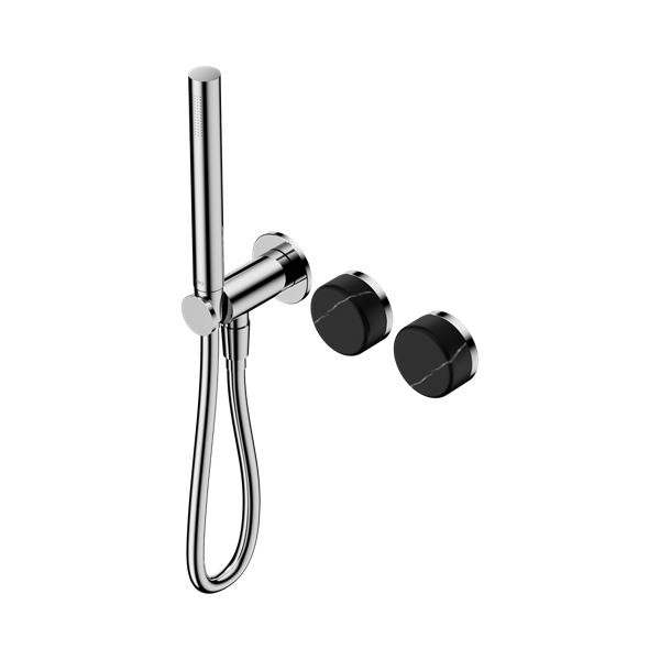 Serenity Progressive Shower System With Marquina Black Handle And Slim Shower Chrome