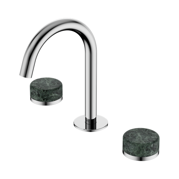 Serenity Basin Set Arc Spout With Verde Alpi Handle Chrome
