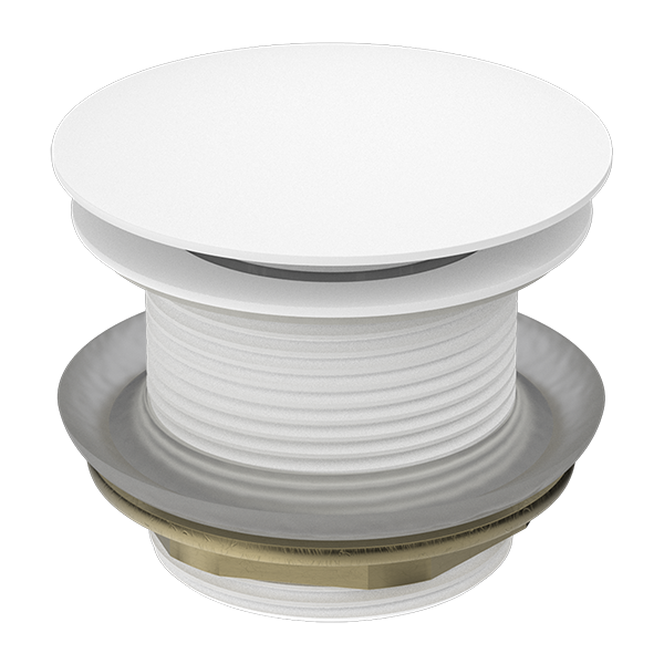 40MM BATH POP-UP PLUG WITH REMOVABEL WASTE NO OVERFLOW MATTE WHITE