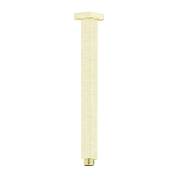 SQUARE CEILING ARM 300MM LENGTH BRUSHED GOLD