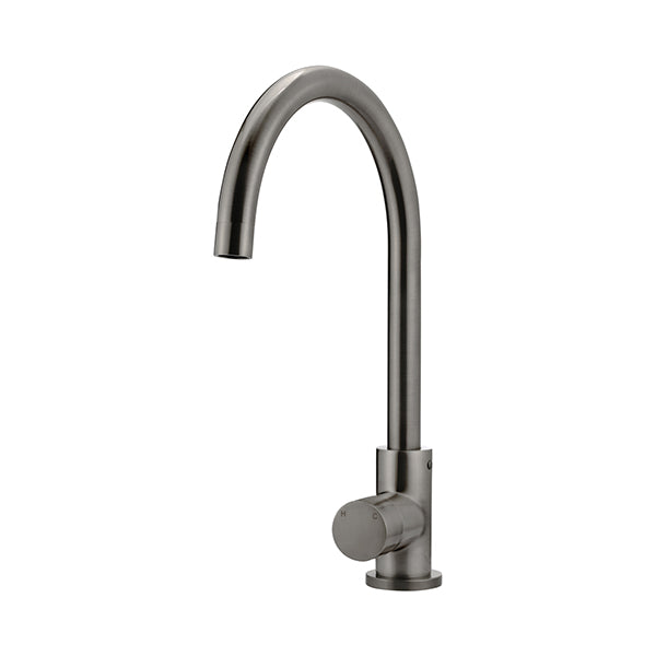 Round Pinless Gooseneck Kitchen Mixer Tap - Shadow