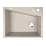Load image into Gallery viewer, Laveo Grenada Beige Granite Double Bowl Stone Kitchen Sink 470*600*227mm(including Space Saving Siphon and Click-clack Plug)
