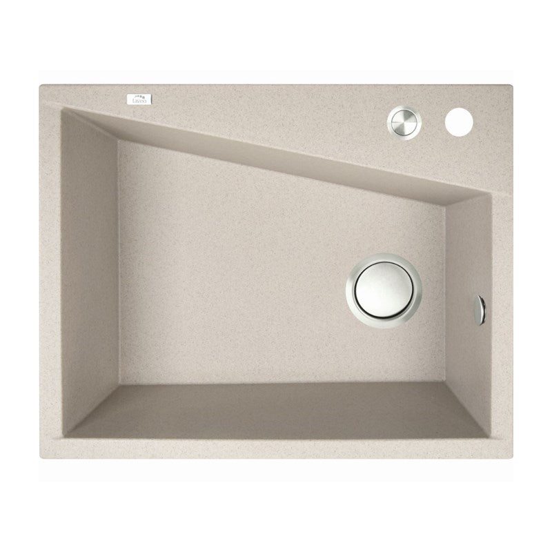 Laveo Grenada Beige Granite Double Bowl Stone Kitchen Sink 470*600*227mm(including Space Saving Siphon and Click-clack Plug)