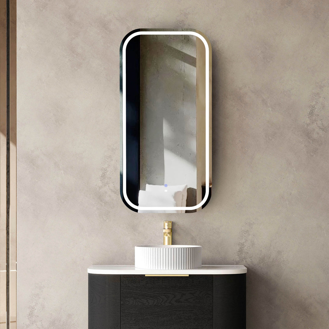 LED Newport Black Oak Shaving Cabinet