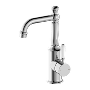 YORK BASIN MIXER WITH WHITE PORCELAIN LEVER CHROME