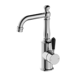 Load image into Gallery viewer, YORK BASIN MIXER WITH BLACK PORCELAIN LEVER CHROME
