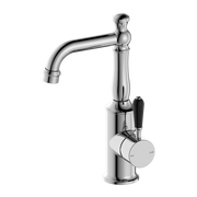 YORK BASIN MIXER WITH BLACK PORCELAIN LEVER CHROME