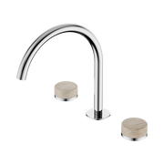Serenity Bath/Kitchen Set Arc Spout With Rome Travertine Handle Chrome