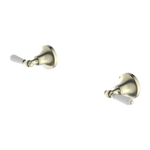 Load image into Gallery viewer, YORK WALL TOP ASSEMBLIES WITH WHITE PORCELAIN LEVER AGED BRASS
