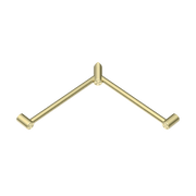 MECCA CARE 32MM WRAP AROUND CORNER GRAB RAIL 600X600MM BRUSHED GOLD