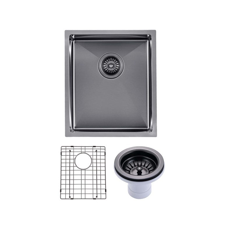 390x450x215mm Gunmetal Stainless Steel PVD Single Bowl Kitchen Sink