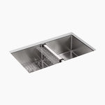 Load image into Gallery viewer, Strive 32&quot; undermount double-bowl kitchen sink with accessories
