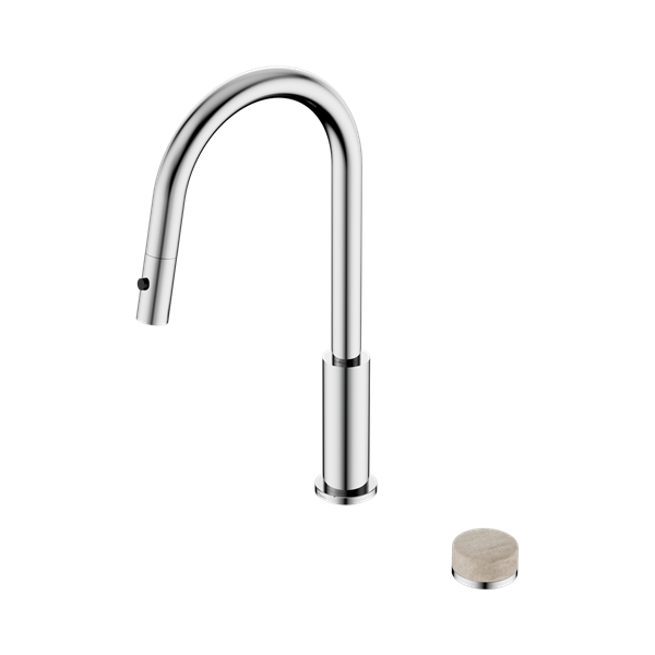 Serenity Progressive Pull Out kitchen Set With Rome Travertine Handle Chrome