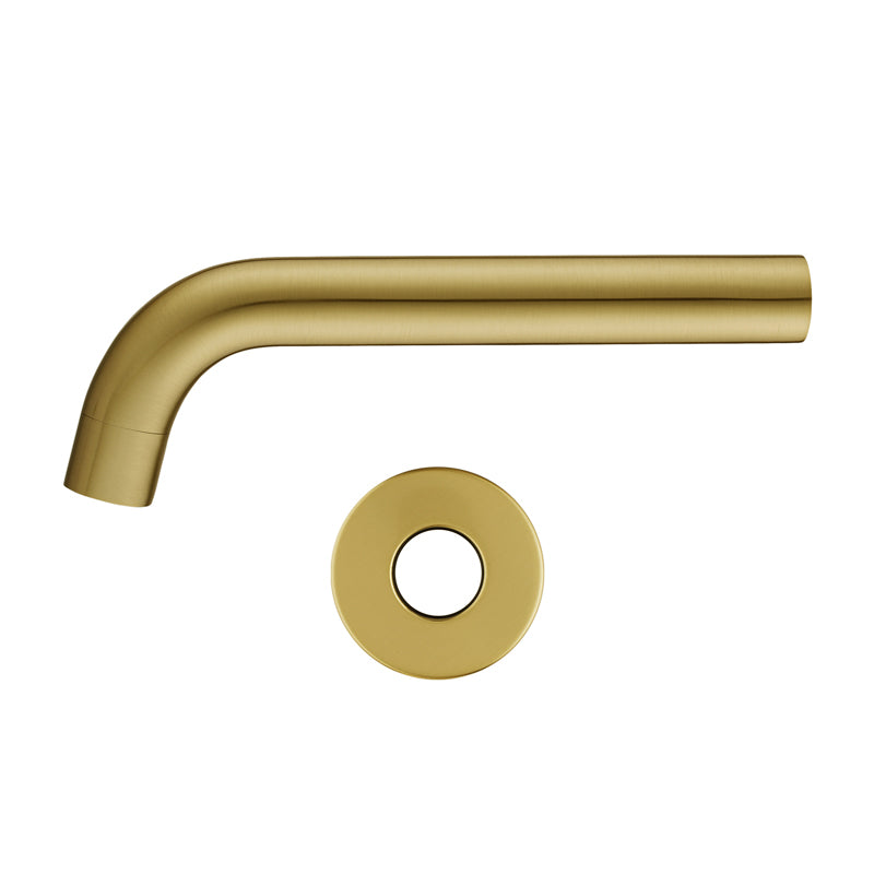 LUCID PIN Series Round Brushed Brass Bathtub/Basin Wall Spout