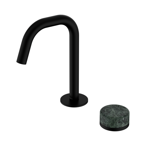 Serenity Progressive Basin Mixer Edge Spout With Verde Alpi Handle Matte Black
