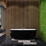 Load image into Gallery viewer, BelBagno Sapphire black acrylic free standing bath
