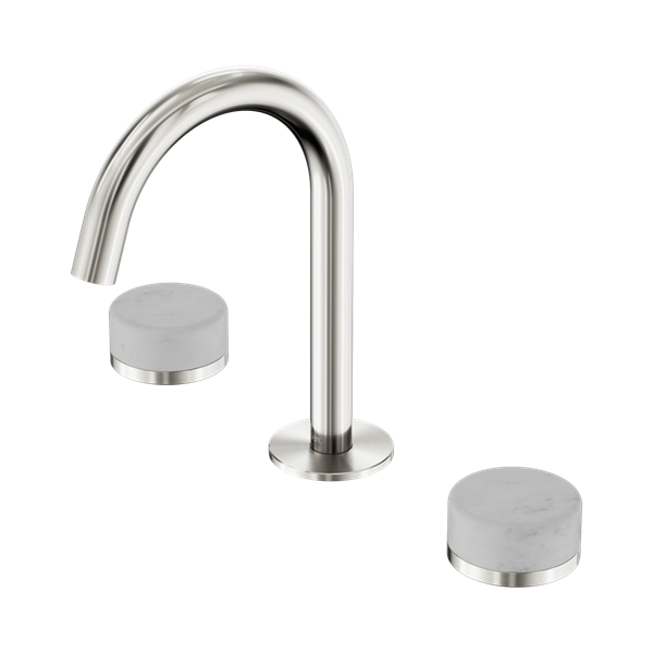 Serenity Basin Set Arc Spout With Carrara Handle Brushed Nickel