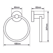 LUCID PIN Series Round Brushed Nickel Towel Ring