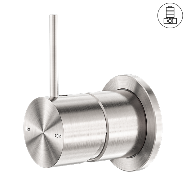 MECCA SHOWER MIXER 60MM HANDLE UP PLATE BRUSHED NICKEL