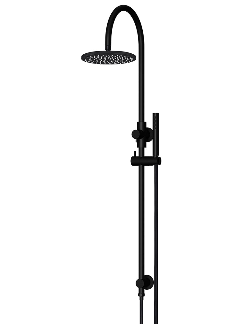 200mm Round Overhead Shower Set, Single Function Hand Shower - Matte Black