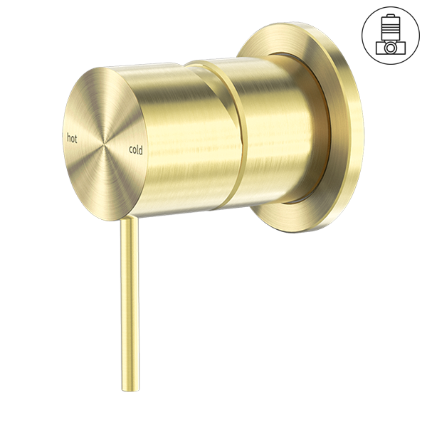 MECCA SHOWER MIXER 60MM PLATE BRUSHED GOLD