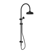 YORK TWIN SHOWER WITH WHITE PORCELAIN HAND SHOWER MATTE BLACK