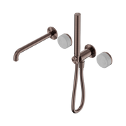 Serenity Progressive Shower System With Spout With Carrara Handle And Slim Shower Brushed Bronze