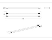 CADDENCE Series Brushed Nickel Double Towel Rail 800mm