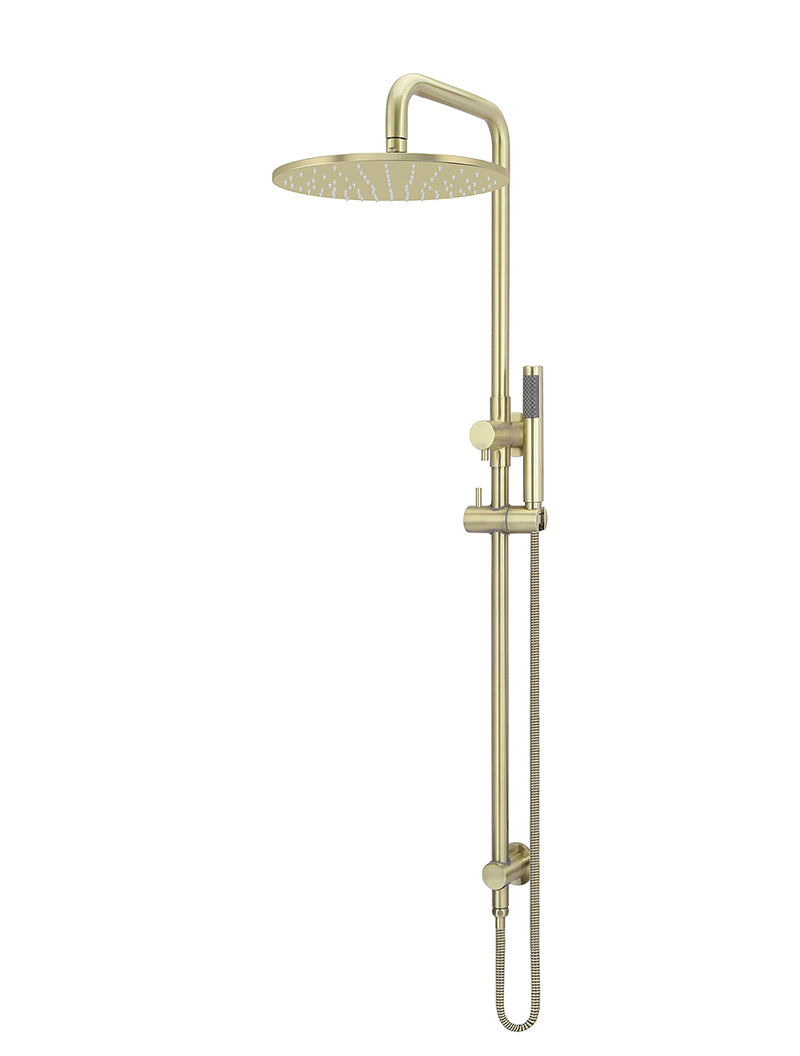 Round Combination Shower Rail, 300mm Rose, Single Function Hand Shower - PVD Tiger Bronze