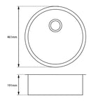 Load image into Gallery viewer, Round Black Arete Stone Granite Single Bowl Stone Kitchen Sink 460mm
