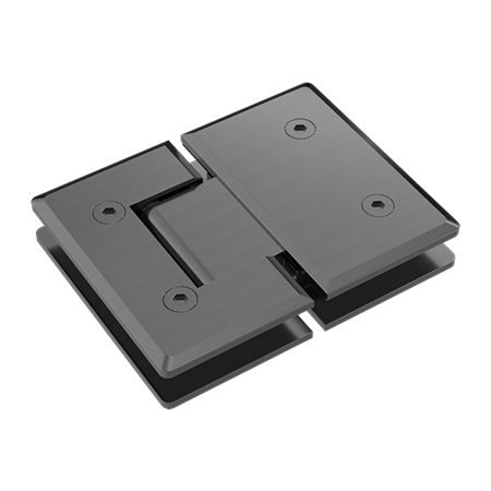 180 DEGREE GLASS TO GLASS SHOWER HINGE 10MM GLASS GUN METAL