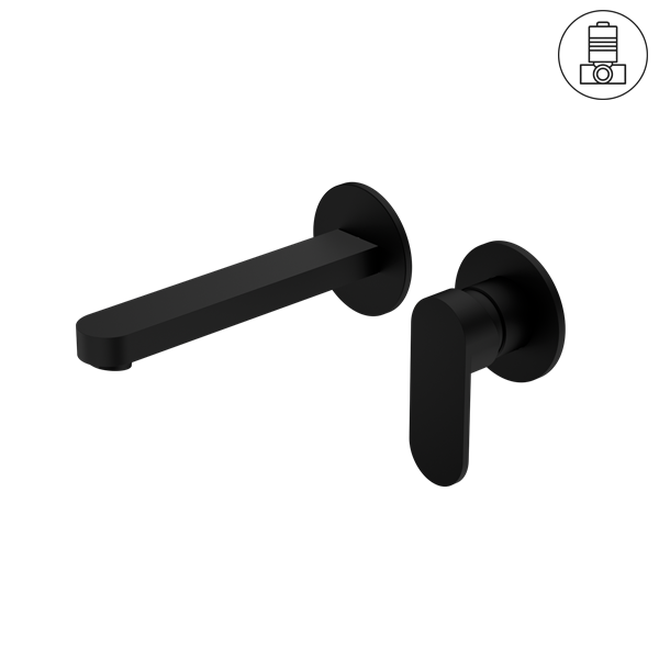 ECCO WALL BASIN/BATH MIXER SEPARATE BACK PLATE MATTE BLACK