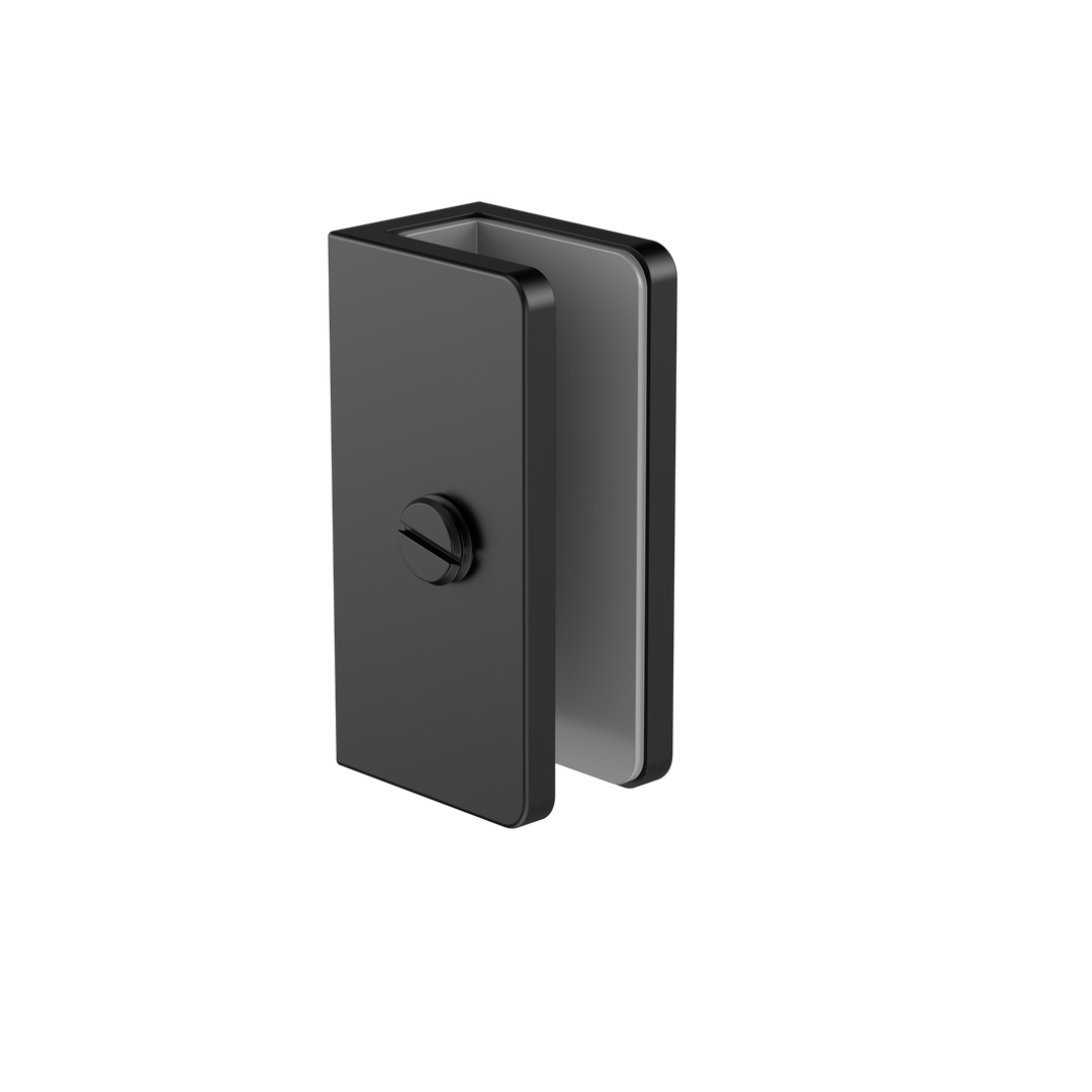 SHOWER U BRACKET 10MM GLASS MATTE BLACK