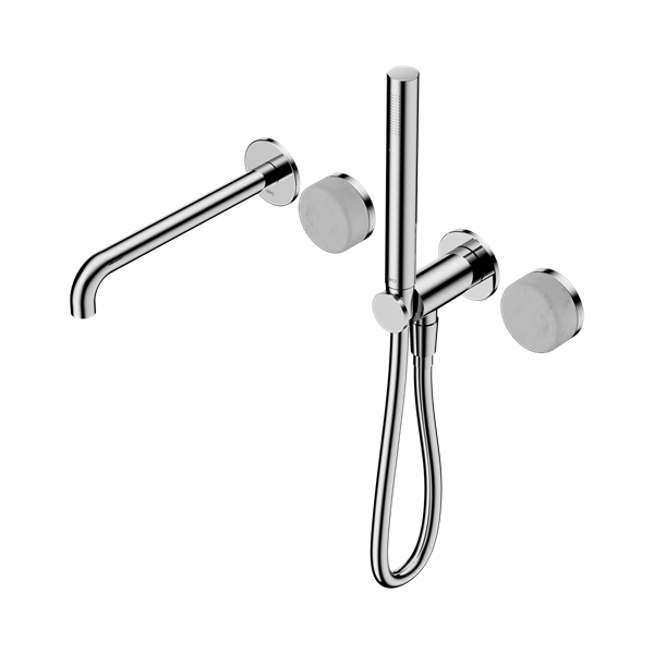 Serenity Progressive Shower System With Spout With Carrara Handle And Slim Shower Chrome