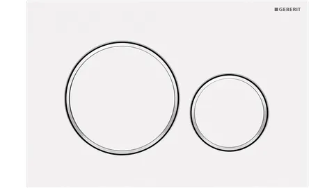Sigma20 Dual Flush Button Round Matte White With Gloss White Trim