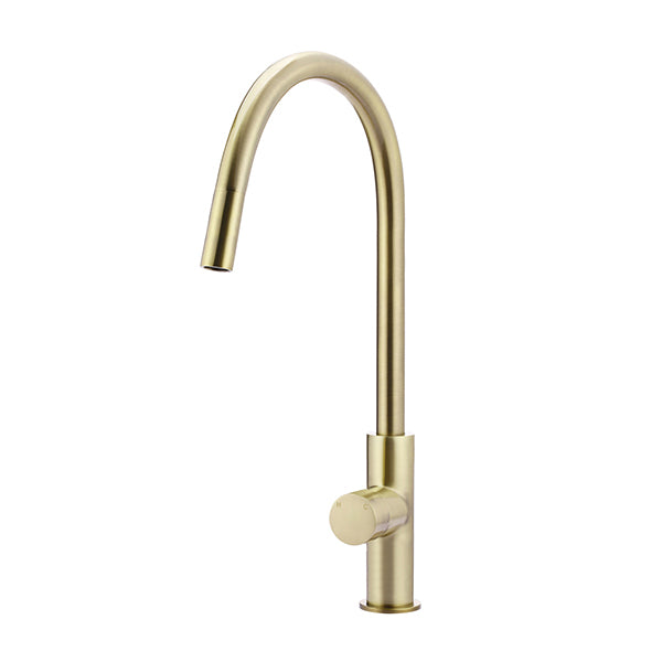 Round Pinless Piccola Pull Out Kitchen Mixer Tap - PVD Tiger Bronze