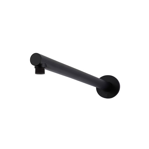 Round Wall Shower Arm 400mm - Matte Black