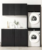 Laundry Kit 1960C Byron/Bondi Black Oak with Natural Carrara Marble Top