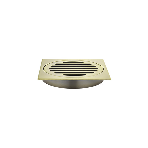 Square Floor Grate Shower Drain 100mm outlet - PVD Tiger Bronze