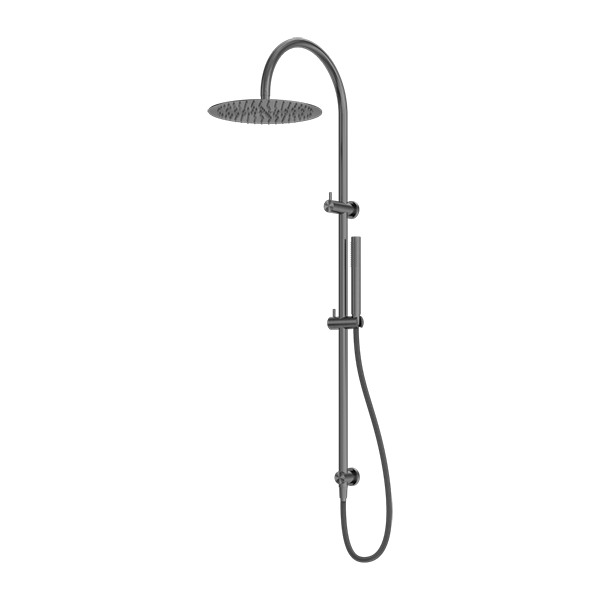 Zen SS316L Twin Shower With Outdoor Shower Hose Graphite
