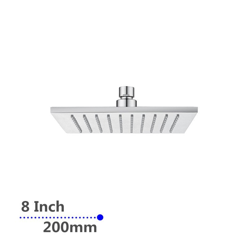 Square Chrome Brass Shower Head 200mm