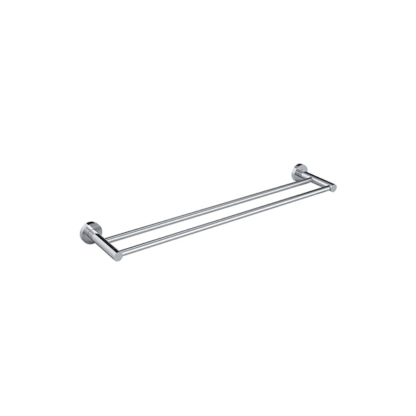 Round Double Towel Rail 600mm - Polished Chrome