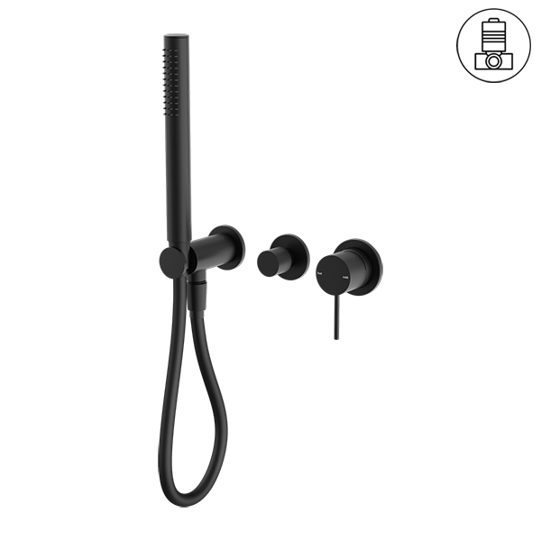 MECCA SHOWER MIXER DIVERTOR SYSTEM SEPARATE BACK PLATE MATTE BLACK