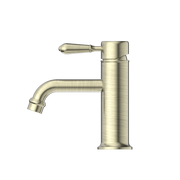 YORK STRAIGHT BASIN MIXER WITH METAL LEVER AGED BRASS