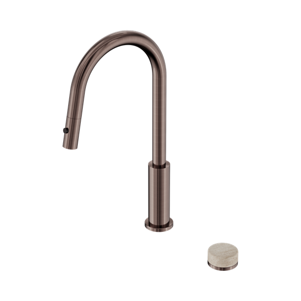 Serenity Progressive Pull Out kitchen Set With Rome Travertine Handle Brushed Bronze