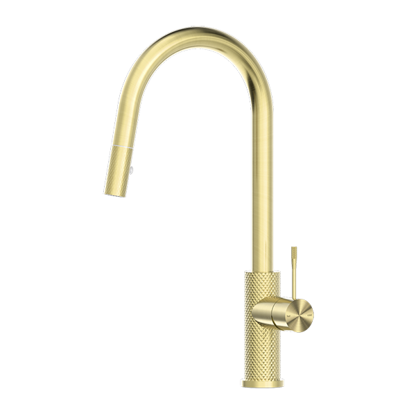 OPAL PULL OUT SINK MIXER WITH VEGIE SPRAY FUNCTION BRUSHED GOLD
